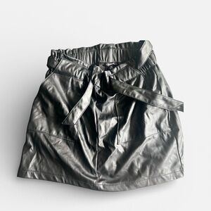Black Faux Leather Skirt